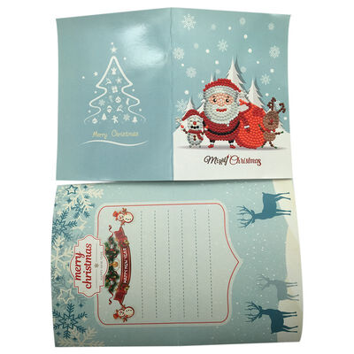 

UpperX 5D DIY Diamond Painting Cartoon Merry Xmas Card Paper Greeting Postcards Crafts Greet CardsSanta Claus&snowman