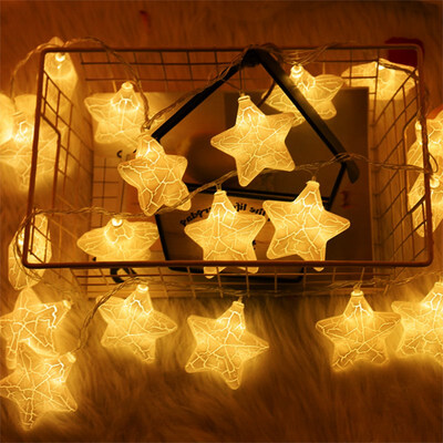 

Jingtang Christmas Decorations Christmas New Year Christmas Tree Lantern Festival Starry Decoration Light LED Crack Ball Light String Star Light Flash Light Warm Color 4 Meters 20 Stars