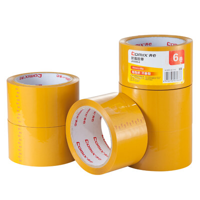 

COMIX 6 package 55mm 60Y 548 meters strong sticky sealing tape beige yellow office stationery JH5506-6