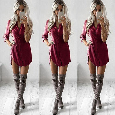 

Fashion Women Sexy Long Sleeve Shirt Casual Blouse Loose Chiffon Tops T Shirt