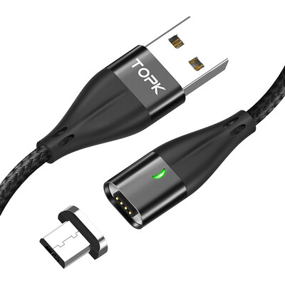 

TOPK 1M LED Magnetic Cable Micro Usb Fast Charging Micro Usb Cable Magnet Charger Data Charge Wire for Samsung Xiaomi Huawei