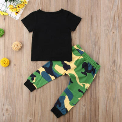 

Newborn Toddler Baby Boy Tops T-shirt Pants Camo Outfits Clothes Set 0-3T