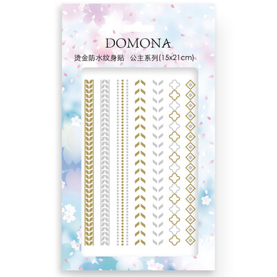 

Multi-Mina (DOMONA) водонепроницаемые бронзируя татуировки принцесса 2 шт (15x21cm) (водонепроницаемая дышащая, золото, вспышка, браслет)