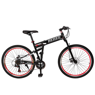 

BEHEE 26 Inches 21 Speed /Folding mountain bike/ middle axle / double disc brake