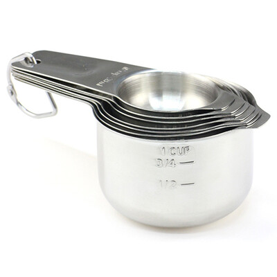 

UpperX 7pcs Stainless Measuring Cups Stainless Steel Engraved Nesting Measuring Cup Set for Dry Liquid Ingredients Cooking