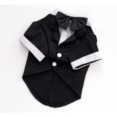 

Cute Pet Dog Cat Clothing Prince Wedding Suit Tuxedo Bow Tie Puppy Clothes -2XL