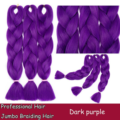 

24 Inches Braiding Hair Ombre for crochet Hair Weave with Synthetic&Twist Braiding Hair Extensions Dark black 100gpc