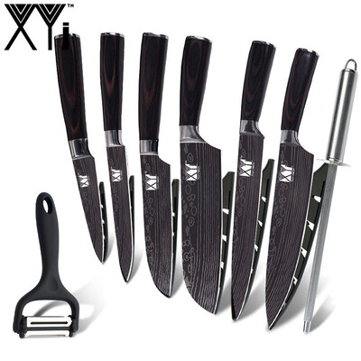 

XYj Multifunction Kitchen Knife Beauty pattern Stainless Steel Knife Quality Cooking Tools