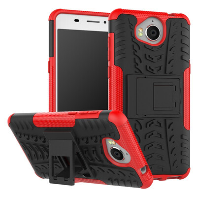 

Fivice Huawei Y5 2017 Case TPU anti-fall tire pattern back clip bracket phone case