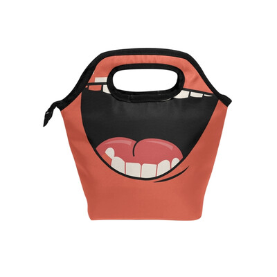 

Lunch Bag Tote Bag Mouth Teeth Travel Picnic Organizer Lunch Holder Handbags Lunch Bag Box for Office