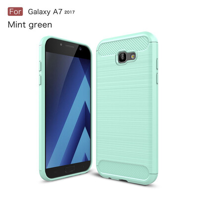 

Fivice Samsung Galaxy A7 2017A720 case Luxury brushed carbon fiber TPU soft shell