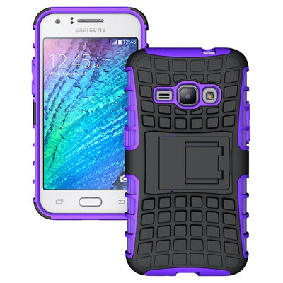 

Fivice Samsung J1 2016 Case TPU anti-fall tire pattern back clip bracket phone case