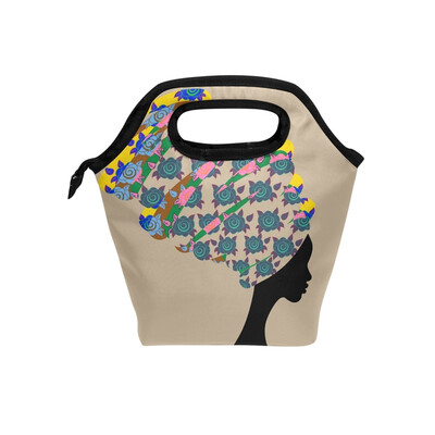 

Insulated Lunch Tote Bag Rose Woman Travel Picnic Lunch Handbags Portable Zipper Lunch Bag Box