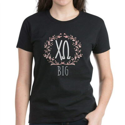 

CafePress - Chi Omega Letters Big - Womens Cotton T-Shirt