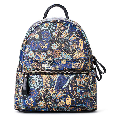 

Mr.ace Homme MR15C0145H Shoulder Bag Female PU Korean Tide Travel Backpack Women Floral Bags Print Flower Bags