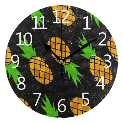 

Wall Clock Arabic Numerals Design Pineapple Pattern Round