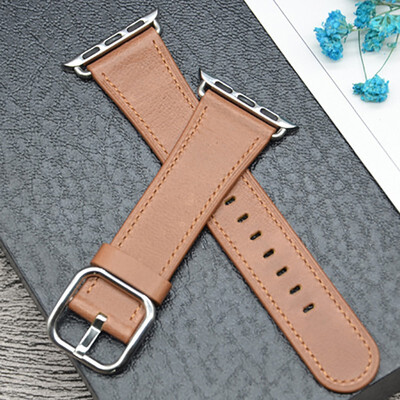 

Kebbit Leather Band for Apple Watch Series 4 3 2 1 38mm 42MM 40mm 44MM Replacement Watch Strap iWatch Band Steel Buckle