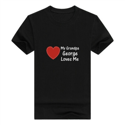 

Baby Gifts For All Personalized My Grandpa Name Loves Me Bodysuit Mans t-Shirt