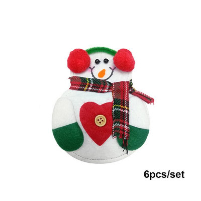 

6pcsset Christmas Party Decorations for Home Dinner Table Cute Cutlery Suit Kitchen Tableware Bag Holder for Folks&Cutters