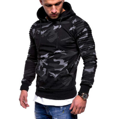 

Mens Camouflage Camo Hoodie Sweatshirt Men Hooded Jumper Pullover Tops Outwear