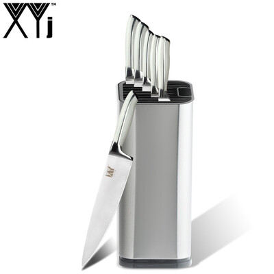 

XYj 7pcs Stainless Steel Cooking Knives POMStainless Steel Handle Knife Holder Kitchen Gadgets Meat Fish Cooking Tools Accessorie