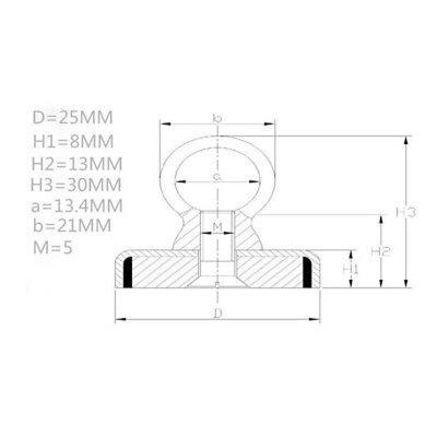 

2532364860mm Recovery Magnet Hook Strong Sea Fishing Diving Treasure Hunting