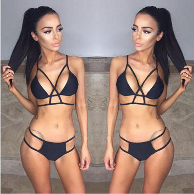 

US Women High Waisted Swimsuit Swimwear Push up Bikini Set Monokini Bathing Suit