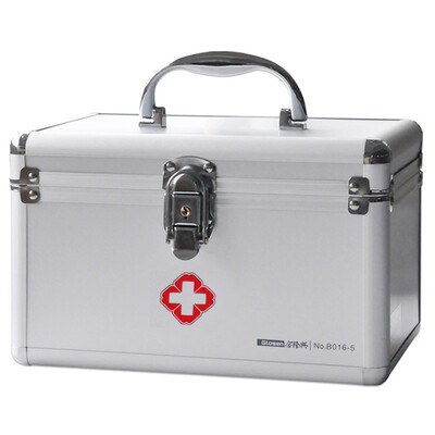 

Jin Shengxing Glosen B016-5 aluminum alloy first aid kit 9 ​​inch home double medicine box storage box