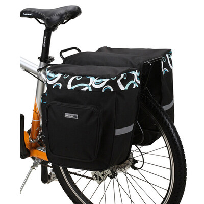 

Music-hyun 14154 bike bag mountain bike pack packs camel bag after the shelves package riding package tail car blue and white pattern