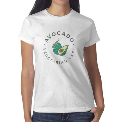 

Melinda Avocado Janpanese Womens White Tshirt Cotton Lovely T-Shirts