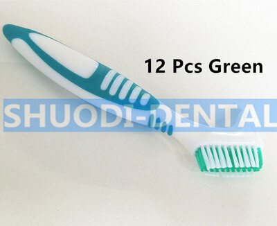 

Denture Cleaning Brush Bristles & Ergonomic Rubber Handle Dual Brush Heads False Teeth Brush Oral Care Tool Y-shape