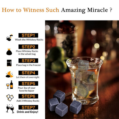 

9pcs Whiskey Stones Whiskey Ice Stones Drinks Cooler Cubes Beer Rocks Granite with Pouch