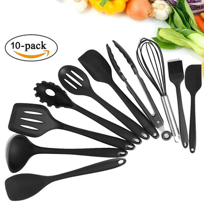 

UpperX Silicone kitchenware gadget set cooking accessories barbecue tongs spatula spaghetti spoon spatula scoop brush