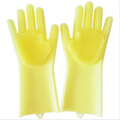 

Magic Silicone Rubber Dish Washing Gloves Waterproof Non-slip Multi-function Hot