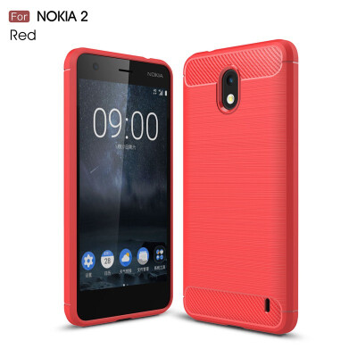 

Fivice Nokia 2 case Luxury brushed carbon fiber TPU soft shell