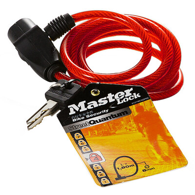 

Masters MasterLock Cable Rope Lock Bicycle Battery Car Racking Equipment 8127MCNDPRO Colors Random