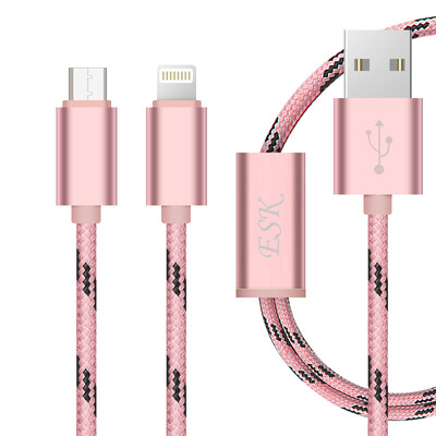 

BIAZE Apple 7/6 / 5s data cable 1.2 m rose gold one drag two phone charger line power cord support iphone5 / 6s / 7p / ipad air mini Andrews S4