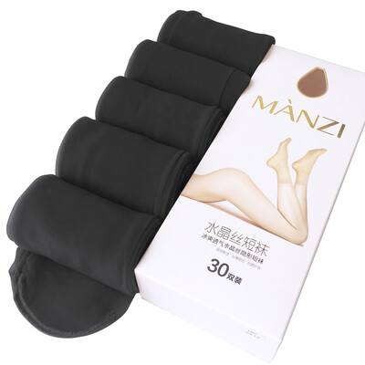 

【Jingdong Supermarket】 Manzi [30 pairs of equipment] crystal socks thin soles transparent invisible hook silk women socks 30 pairs of light coffee uniform