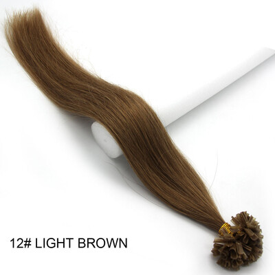 

Pre Bonded Nail U Tip Keratin Fusion Real Hair Womens Human Hair Extension Straight 100s 16-26inches