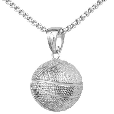 

YISHIZHIAI Basketball Pendant Europe&America Stainless Steel Necklace Sport Pendant Jewelry 4263