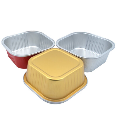 

Friends of the Quartet baking cup square tin tray aluminum foil cake cup barbecue baking mold 6 only installed