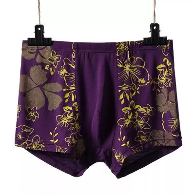 

Aa-shop New Men Underwear Flower Cotton Health Comfortable Fashion Business Big Size Underpants Panties Homme Mens