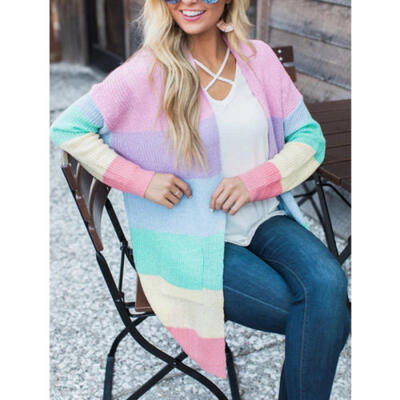 

LadyWomen Long Cardigan Loose Sweater Sleeve Knitted Outwear Jacket Coat Tops