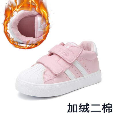 

chunchuntu 2018 Winter Baby Girl Fashion Sport Shoe Children Pu Leather Trainer Boy Brand Casual Sneaker Black 3699