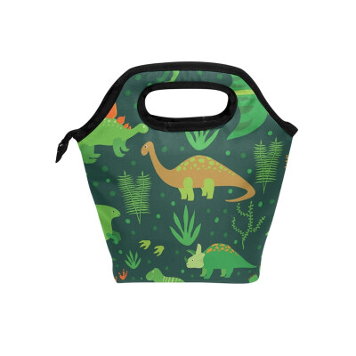 

Lunch Bag Tote Bag Green Dinosaur Travel Picnic Organizer Lunch Holder Handbags Lunch Bag Box