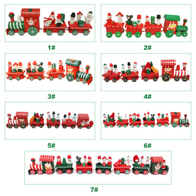 

Wooden Mini Train Toy Santa Claus Christmas Ornament Decoration Festival Gift Kids Toys