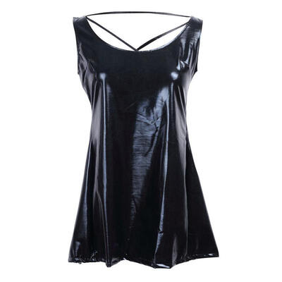 

Sexy Ladies Faux Leather MINI Dress Wetlook PVC Fancy Clubwear Outfits UK STOCK