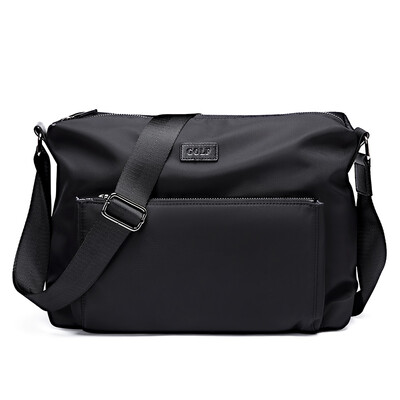 

Golf GOLF waterproof nylon with microfiber leather shoulder bag mens large easy messenger bag fashion Messenger bag D8BV43864J black