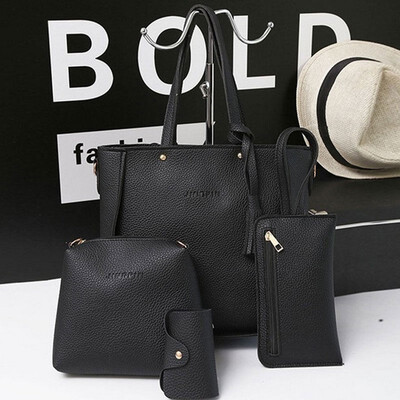 

4pcs Women Girl PU Leather Handbag Shoulder Bag Tote Purse Satchel Clutch Hot