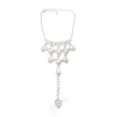 

Women Toe Ring Anklet Foot Chain Water Drop Rhinestone Barefoot Sandal Chain